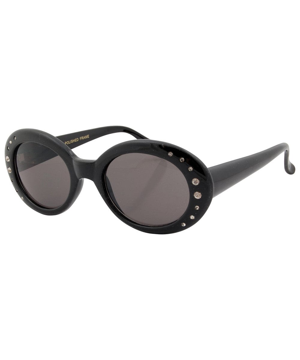 rhinestoned black smoke sunglasses