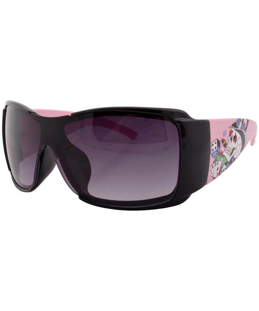 rolled black pink sunglasses