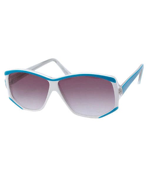 score white aqua sunglasses