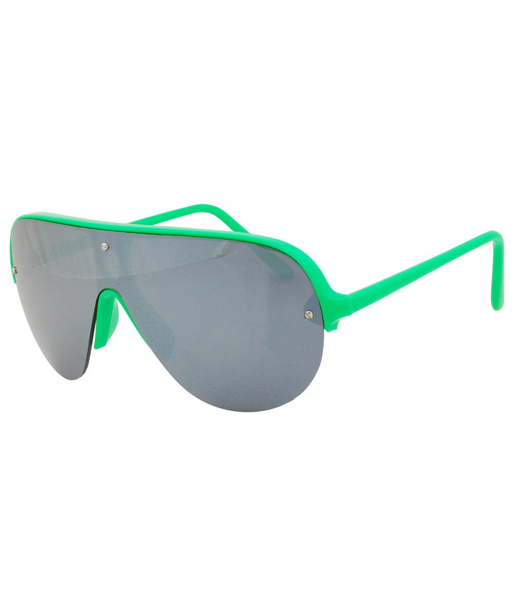 shapes green mirror sunglasses