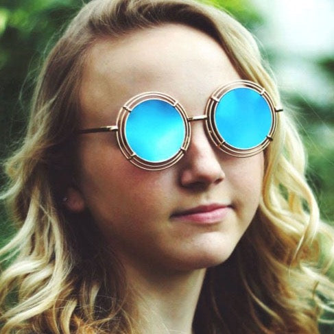 shelton gold blue sunglasses