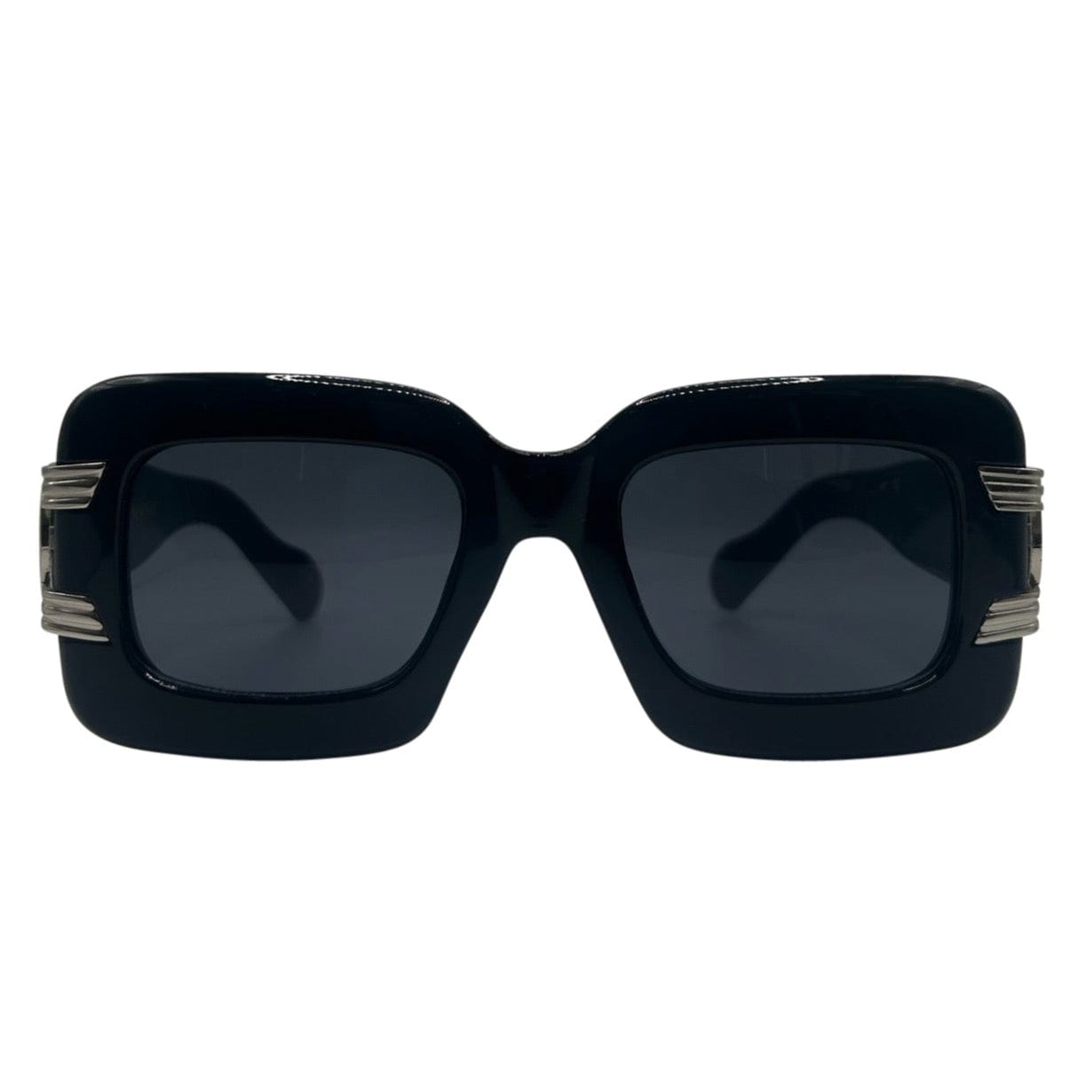 SMASH Black/Silver Oversized Sunglasses