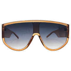 SMOKED OUT Brown Jelly/Smoke Shield Sunglasses-Giant Vintage Eyewear