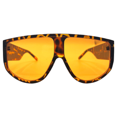SMOKED OUT Calico/Orange Shield Sunglasses-Giant Vintage Eyewear