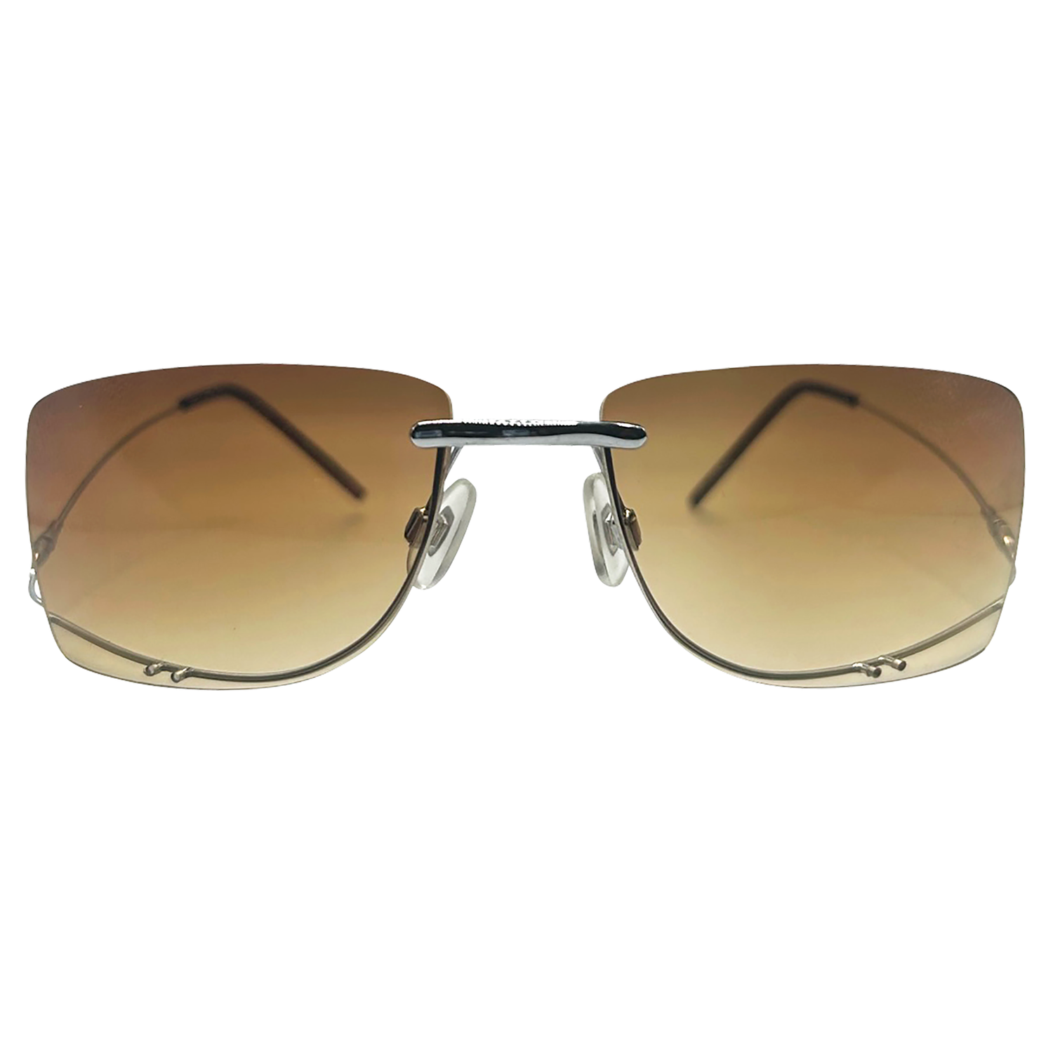 STATUS Delicate Rimless SunglassesAmber-Giant Vintage Eyewear