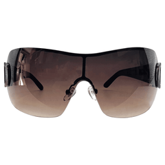 SUGARBABY Rimless Shield Y2K Gunmetal/Smoke SunglassesGunmetal/Smoke-Giant Vintage Eyewear
