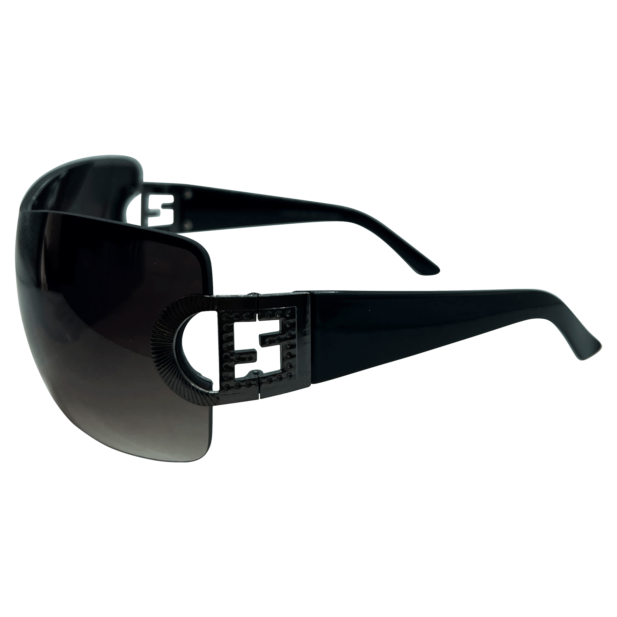 SUGARBABY Rimless Shield Y2K Gunmetal/Smoke Sunglasses