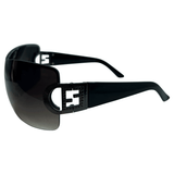 SUGARBABY Rimless Shield Y2K Gunmetal/Smoke SunglassesGunmetal/Smoke-Giant Vintage Eyewear