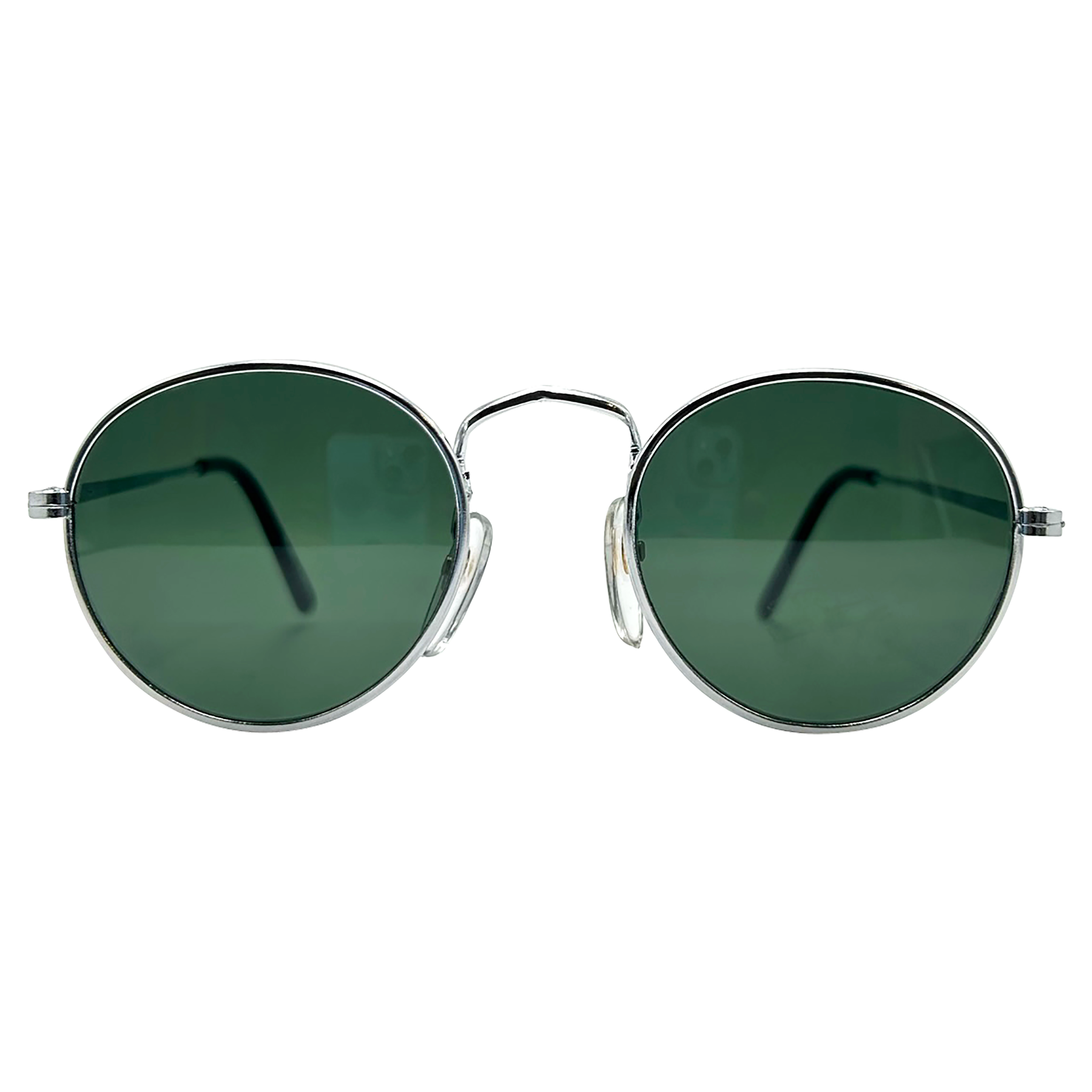 TAFT Silver/Green Round Sunglasses