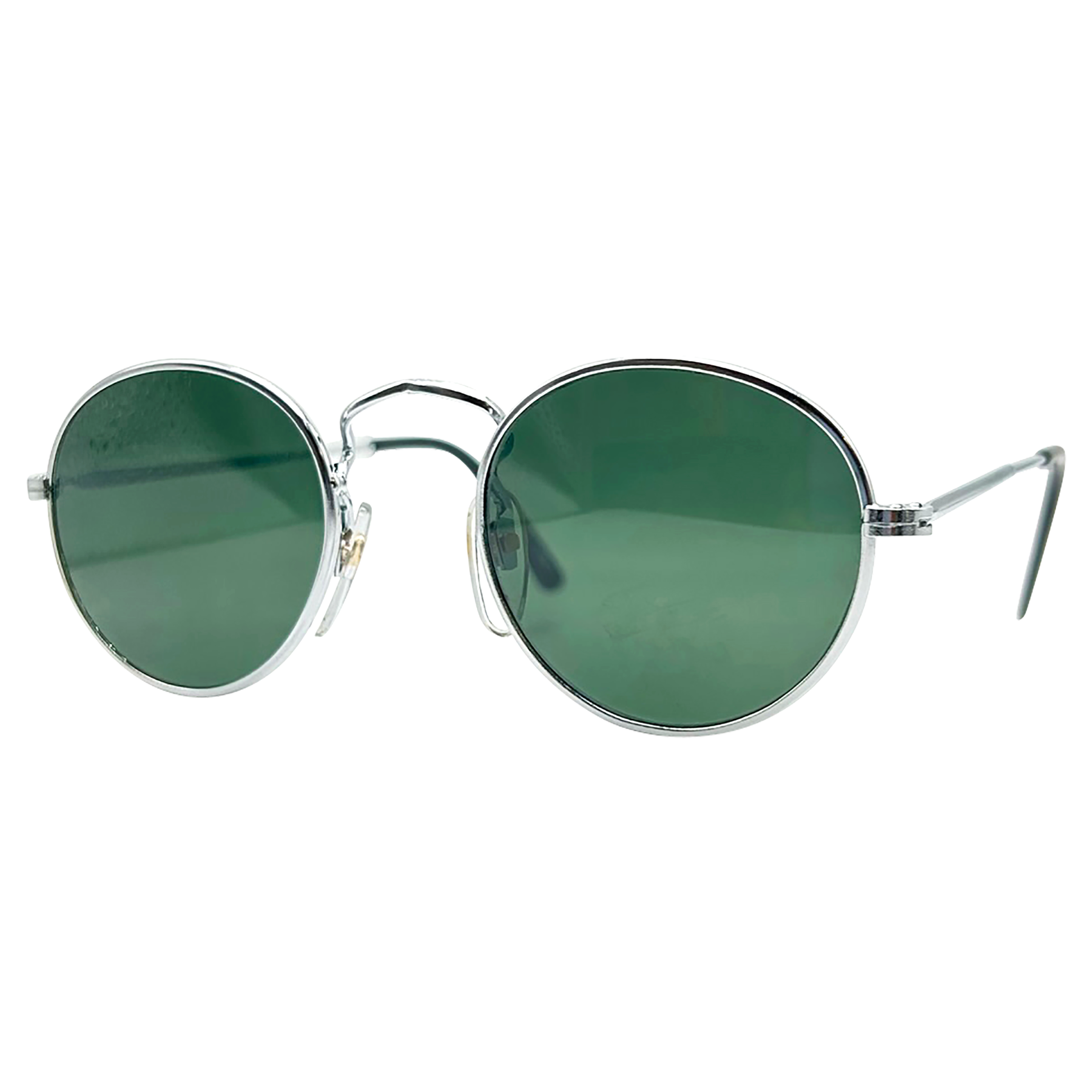 TAFT Silver/Green Round Sunglasses