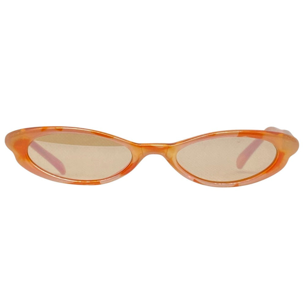 TALLY Orange/Cream Trending 90s Cat-Eye Sunglasses-Giant Vintage Eyewear