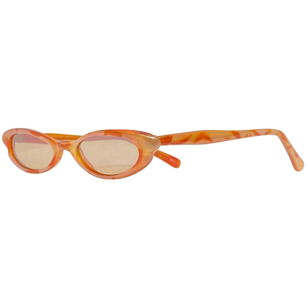 TALLY Orange/Cream Trending 90s Cat-Eye Sunglasses-Giant Vintage Eyewear