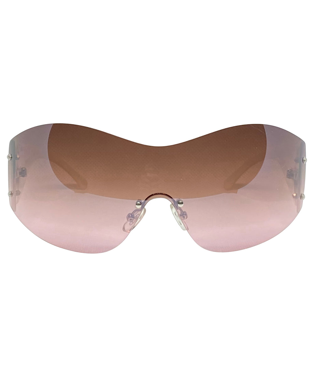TONIC Rimless Shield SunglassesRose-Giant Vintage Eyewear