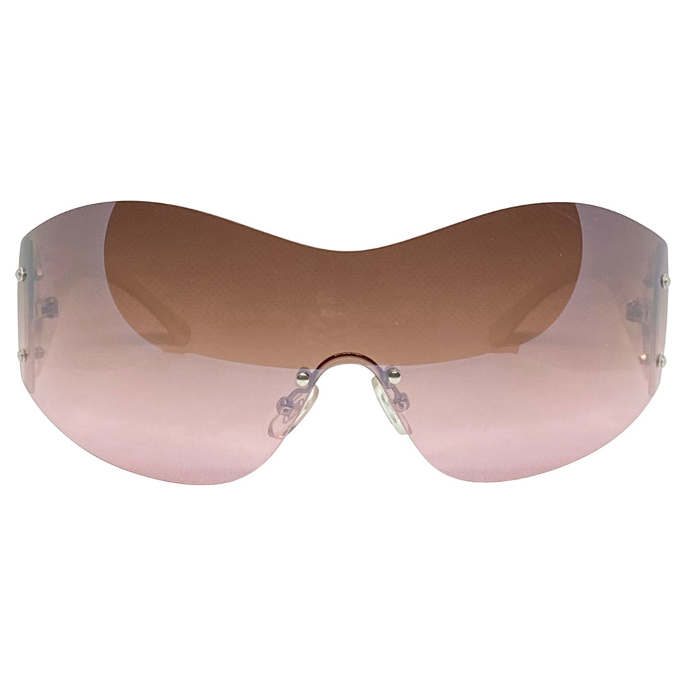TONIC Rimless Shield SunglassesRose-Giant Vintage Eyewear