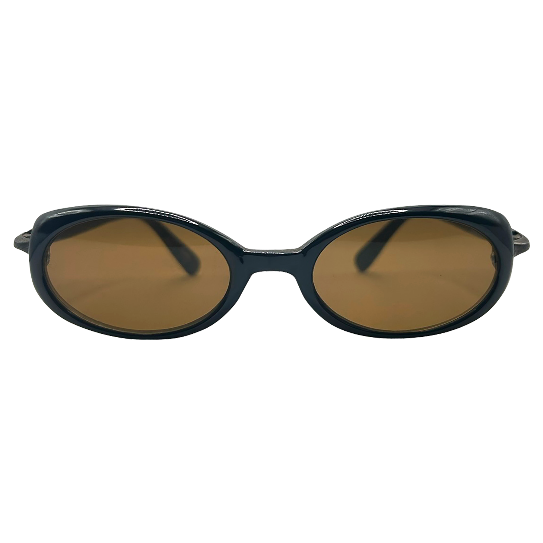 TWERP Black/Brown Oval Sunglasses