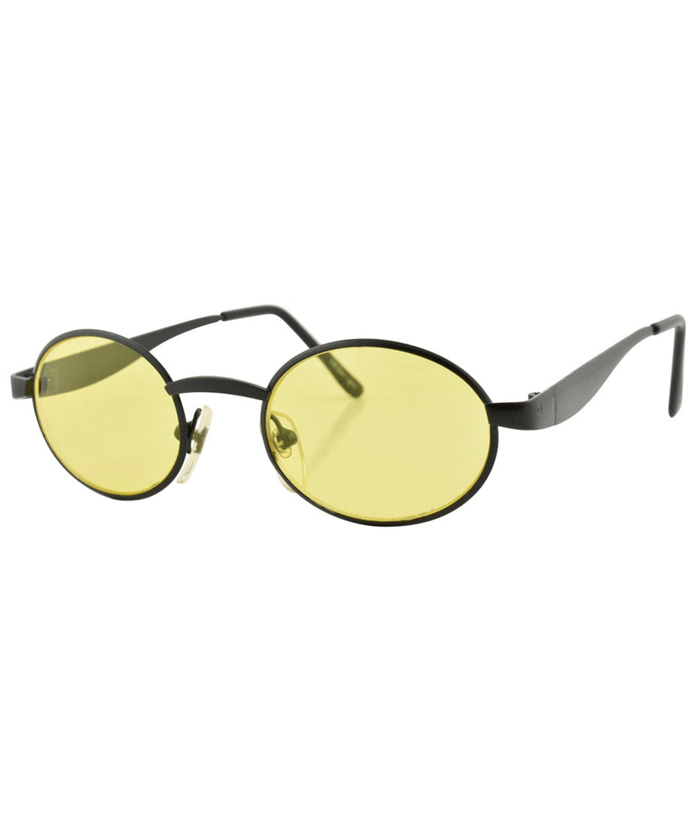 TWISTER Black Oval Sunglasses-Giant Vintage Eyewear