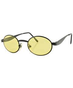TWISTER Black Oval Sunglasses-Giant Vintage Eyewear