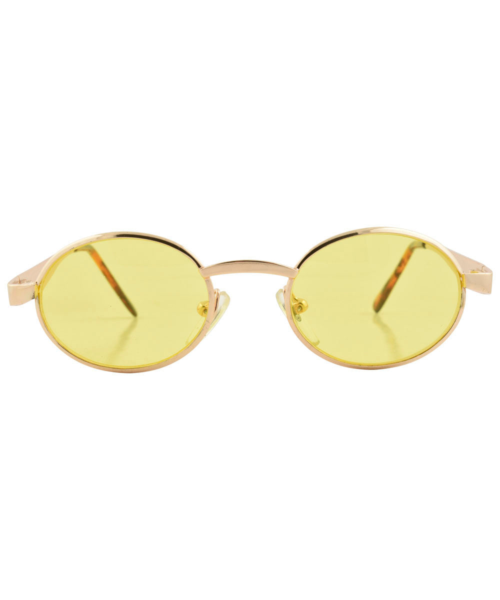 TWISTER Gold Oval Sunglasses-Giant Vintage Eyewear