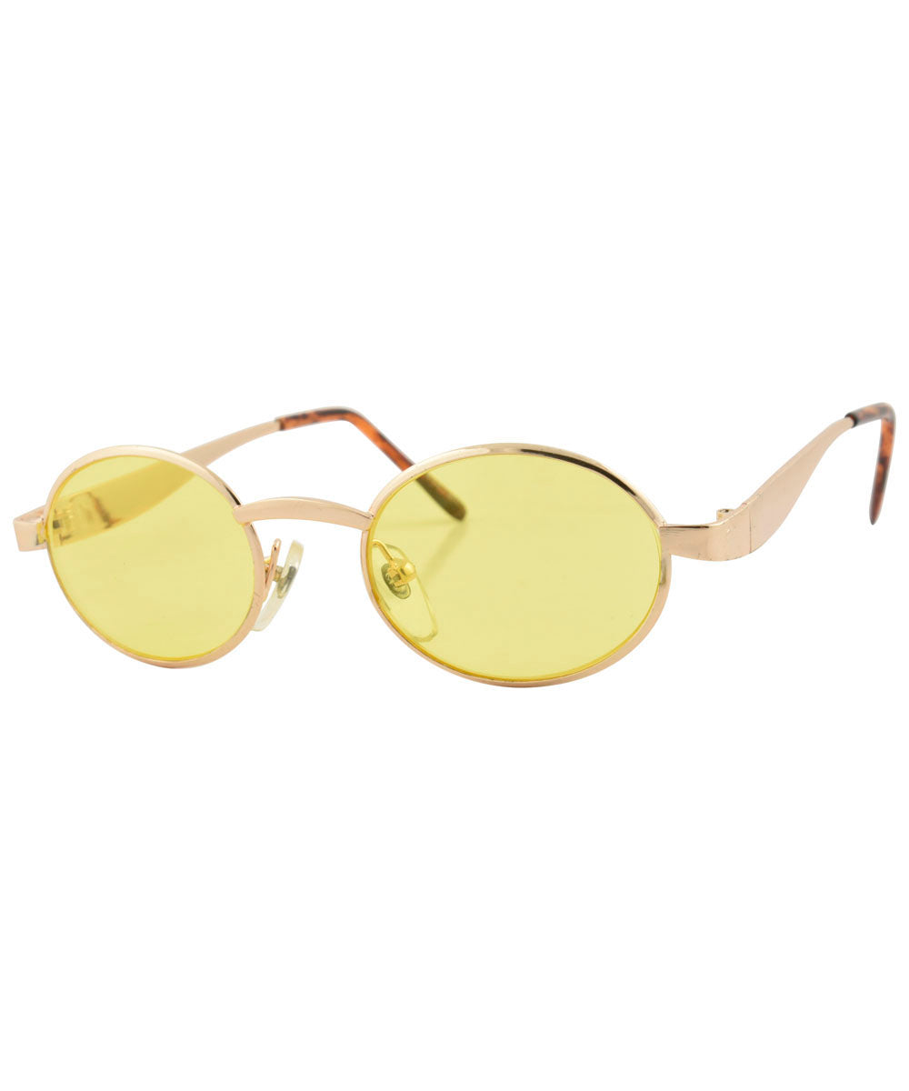 TWISTER Gold Oval Sunglasses-Giant Vintage Eyewear
