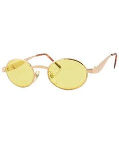 TWISTER Gold Oval Sunglasses-Giant Vintage Eyewear