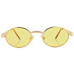 TWISTER Gold Oval Sunglasses-Giant Vintage Eyewear