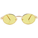TWISTER Gold Oval Sunglasses-Giant Vintage Eyewear