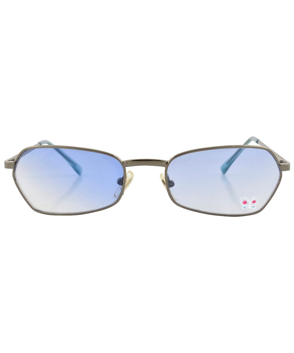 T.Y.V.M. Blue/Butterfly Rimless Sunglasses