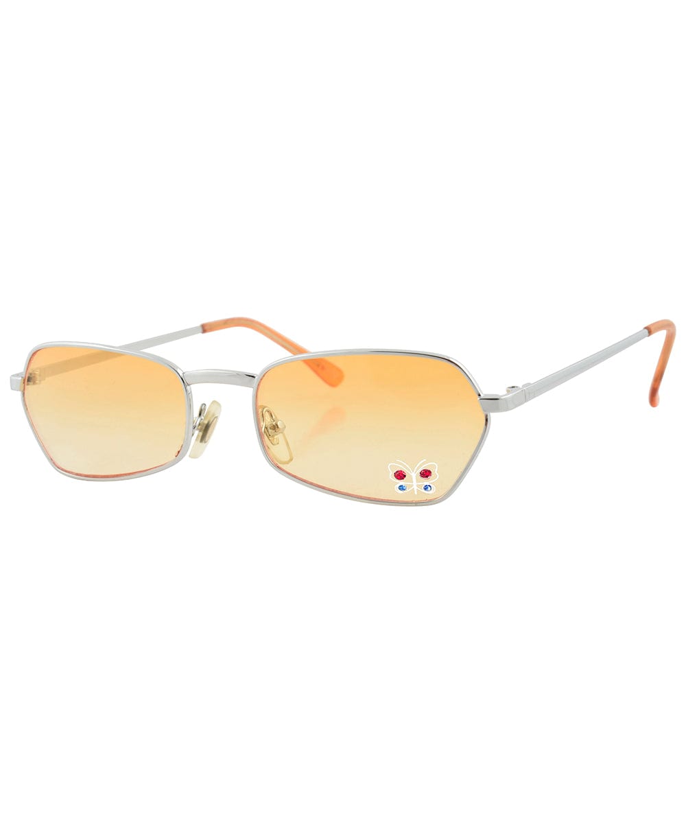 T.Y.V.M. Orange/Butterfly Rimless Sunglasses
