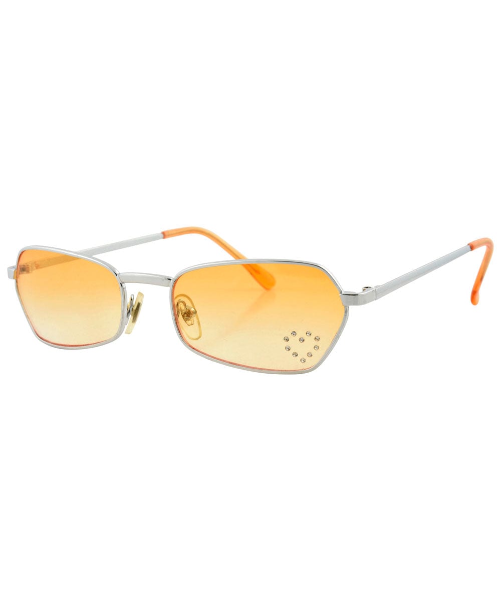 T.Y.V.M. Orange/Heart Rimless Sunglasses