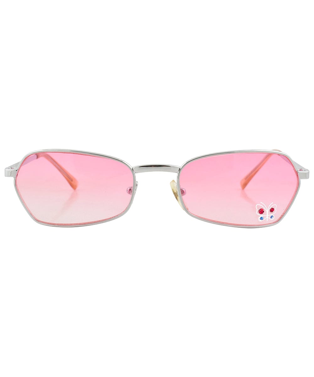 T.Y.V.M. Pink/Butterfly Rimless Sunglasses