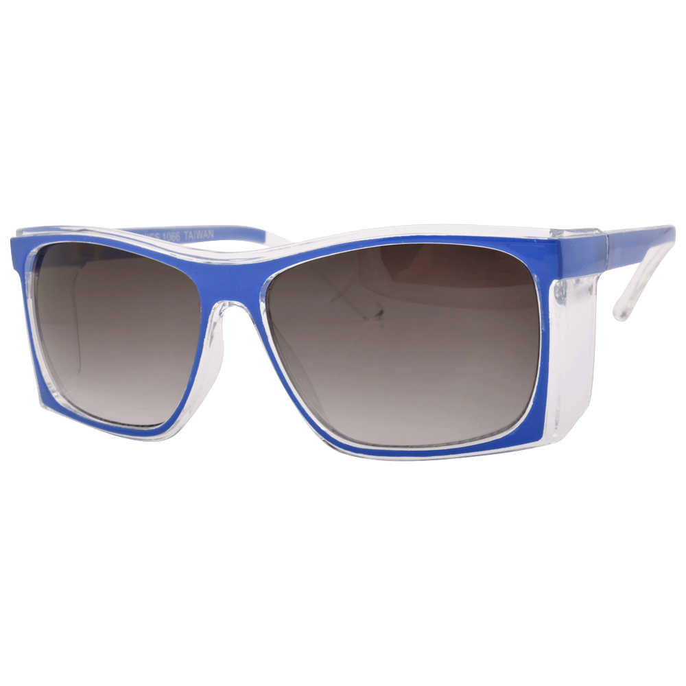 X-RAY Crystal/Blue 80s Square Shield Sunglasses