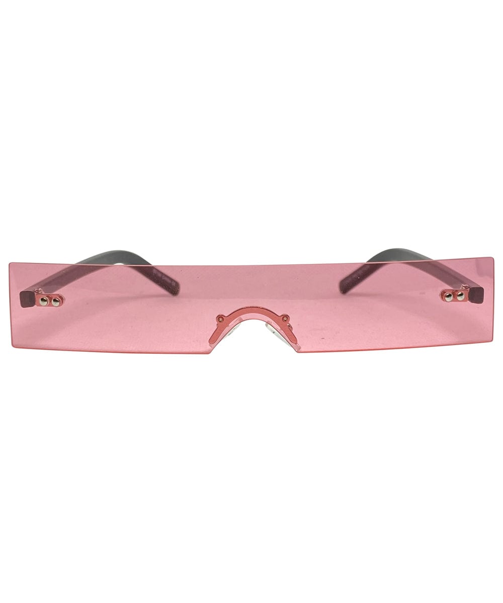 YOSHINOYA Pink Rimless Square Sunglasses