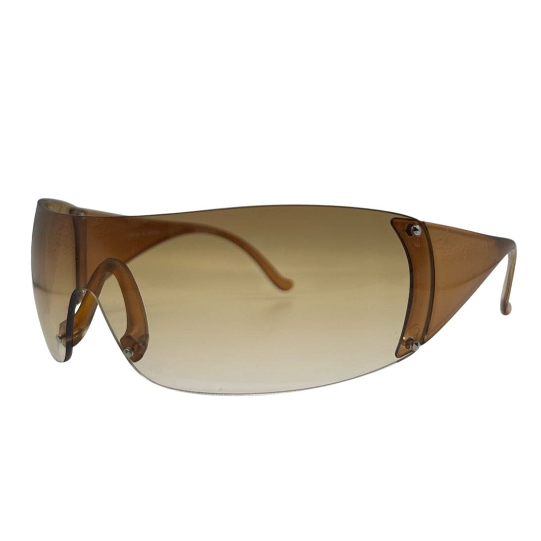 ZIPPER Shield Sunglasses *As Seen On: Blue Ivy Carter & Paris Hilton*Amber-Giant Vintage Eyewear