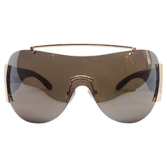EDDY Y2K Tattoo Art Shield Sunglasses: Brown/Brown EagleBrown/Brown-Giant Vintage Eyewear