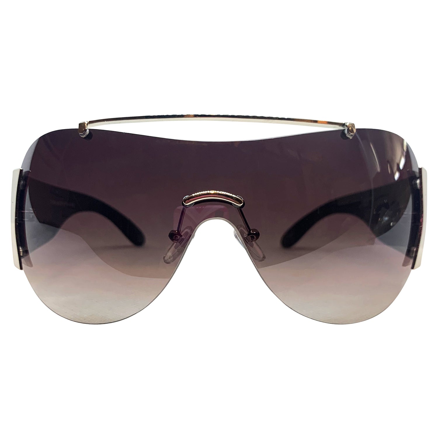 EDDY Y2K Tattoo Art Shield Sunglasses: Black/Smoke Heart SkullBlack/Smoke-Giant Vintage Eyewear