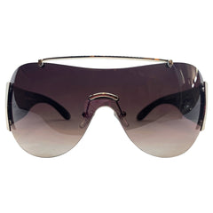 EDDY Y2K Tattoo Art Shield Sunglasses: Black/Smoke Heart SkullBlack/Smoke-Giant Vintage Eyewear