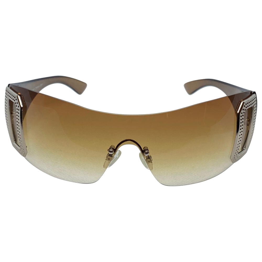 GHOSTED Amber Rimless Shield Sunglasses