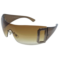 GHOSTED Amber Rimless Shield SunglassesAmber-Giant Vintage Eyewear