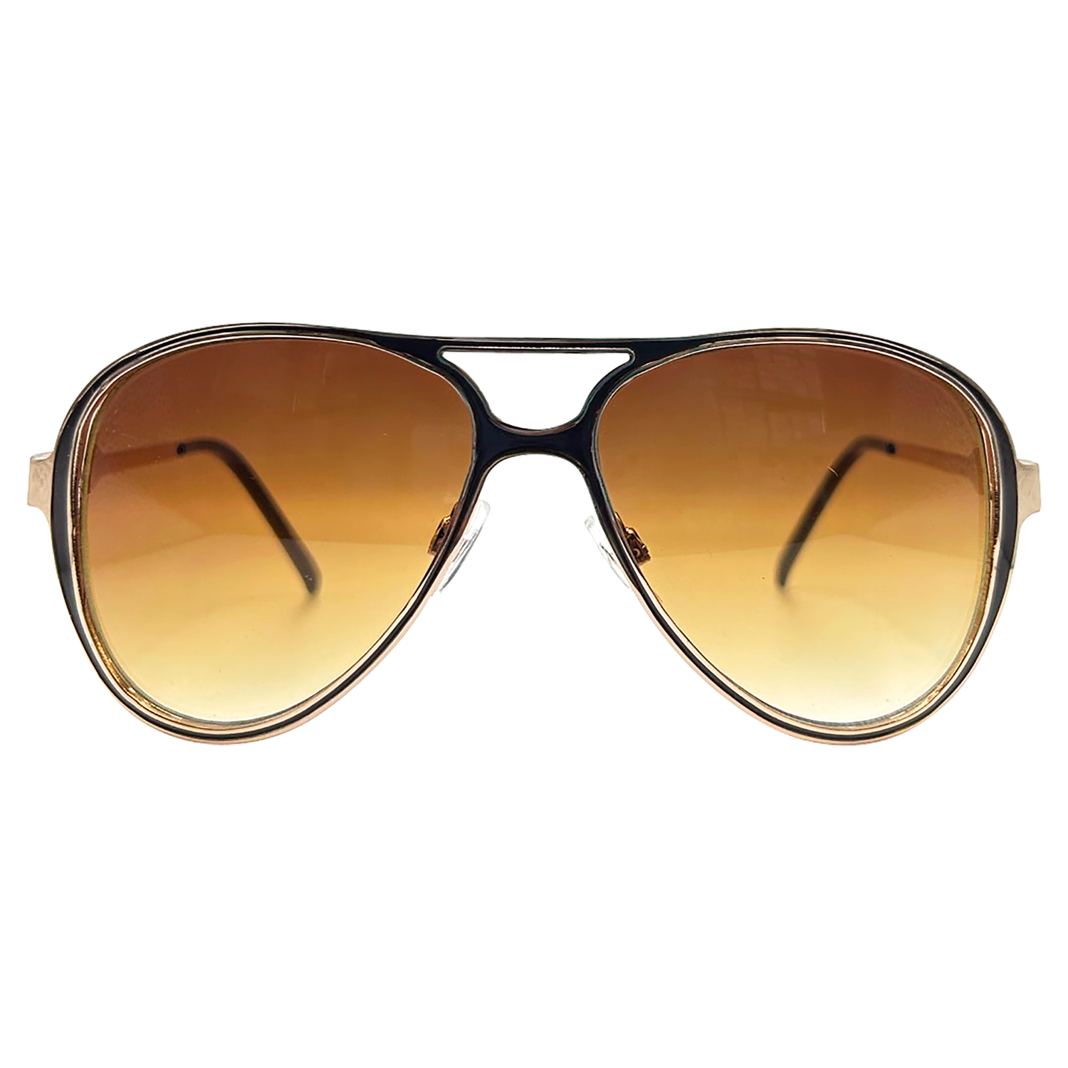 ABSOLUTELY Aviator 70s SunglassesBrown/Amber-Giant Vintage Eyewear