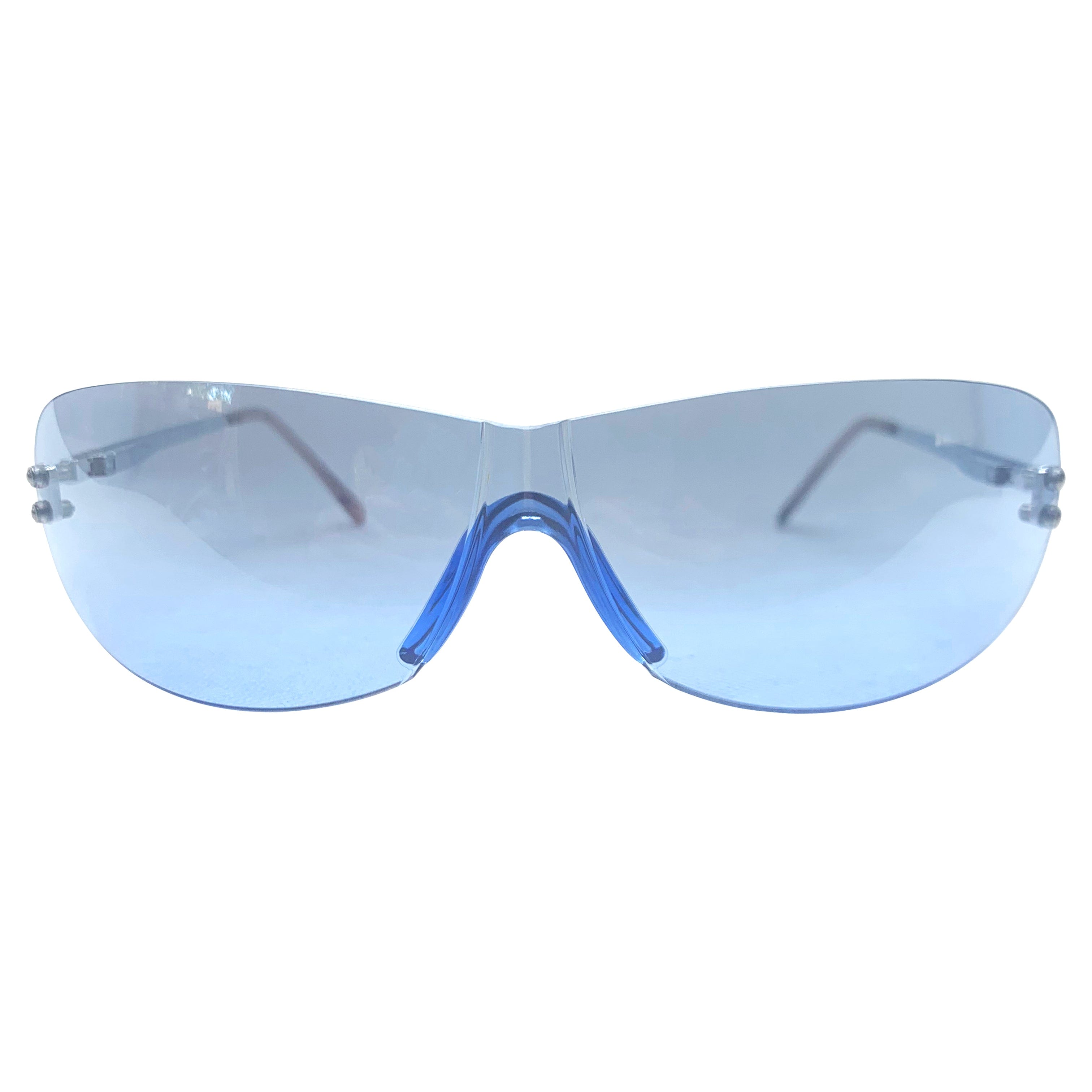 BOWIE Blue Rimless Fashion Sunglasses