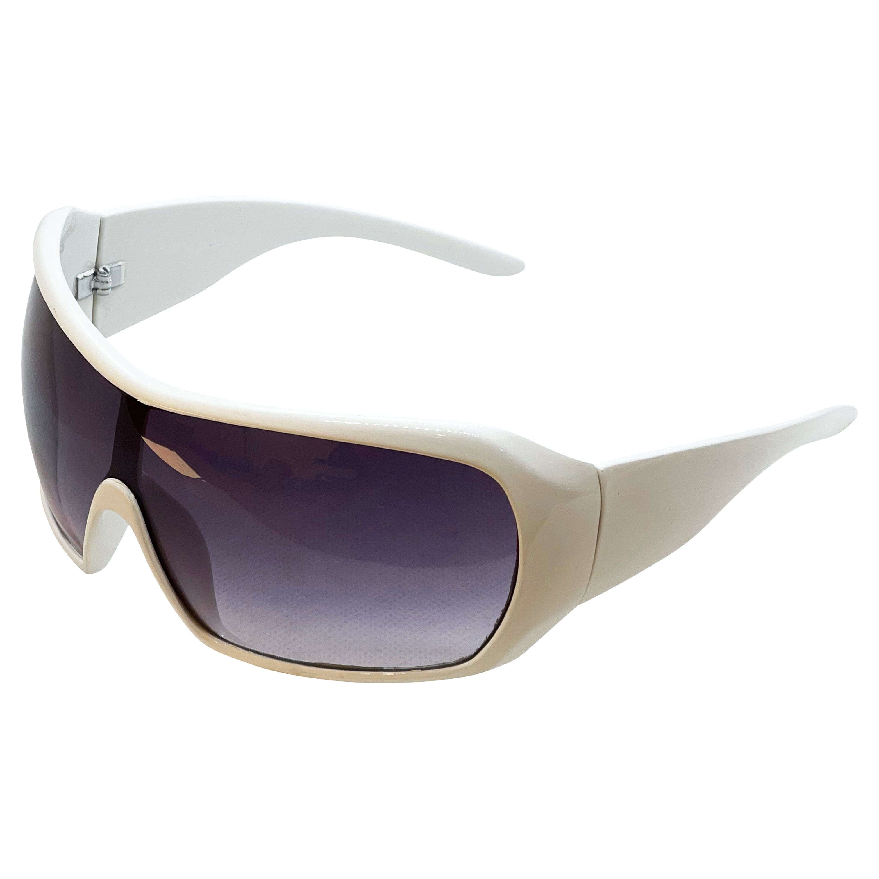 ENTOURAGE White Shield Sunglasses *As Seen On: Emma Chamberlain*