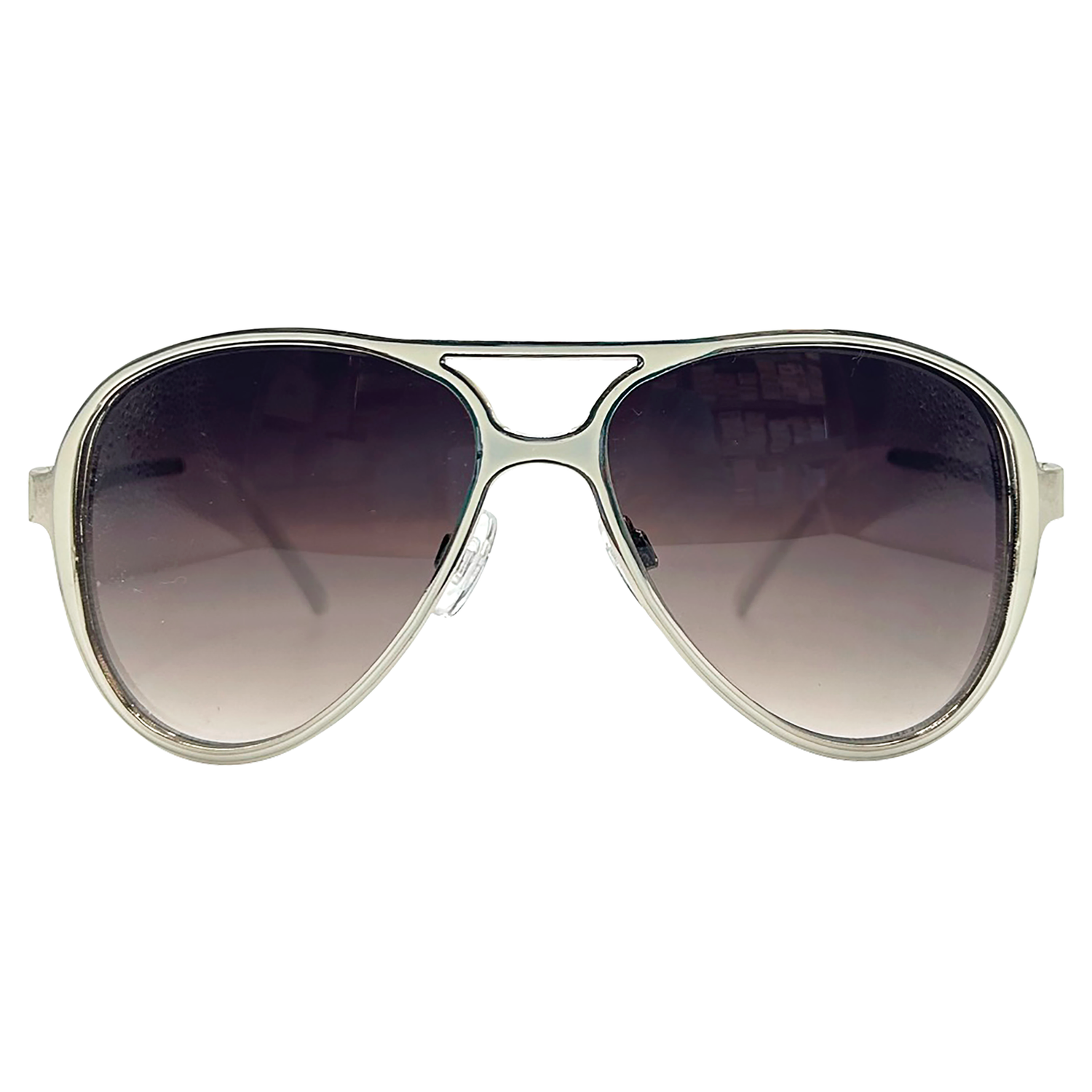 ABSOLUTELY Aviator 70s SunglassesWhite/Smoke-Giant Vintage Eyewear