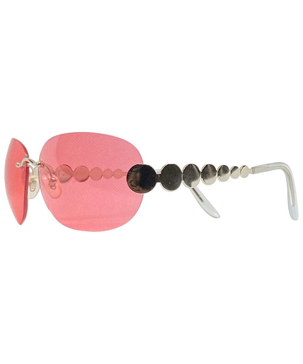 TASTY Silver/Pink Rimless Sunglasses
