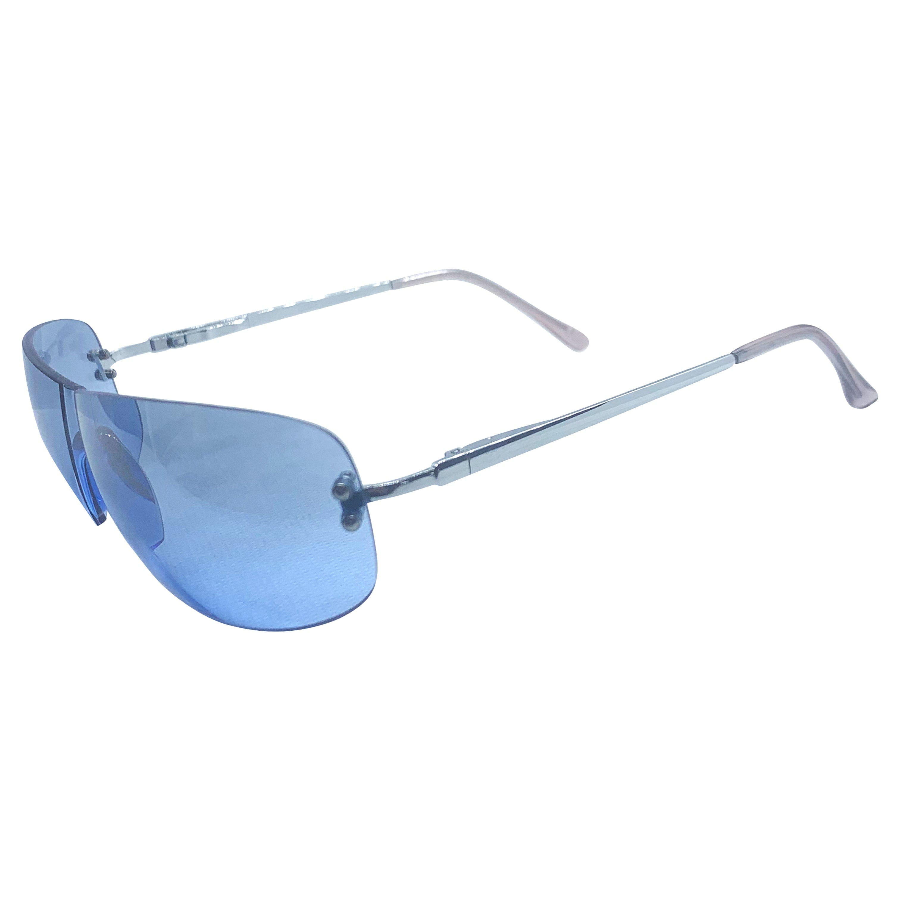 BOWIE Blue Rimless Fashion Sunglasses