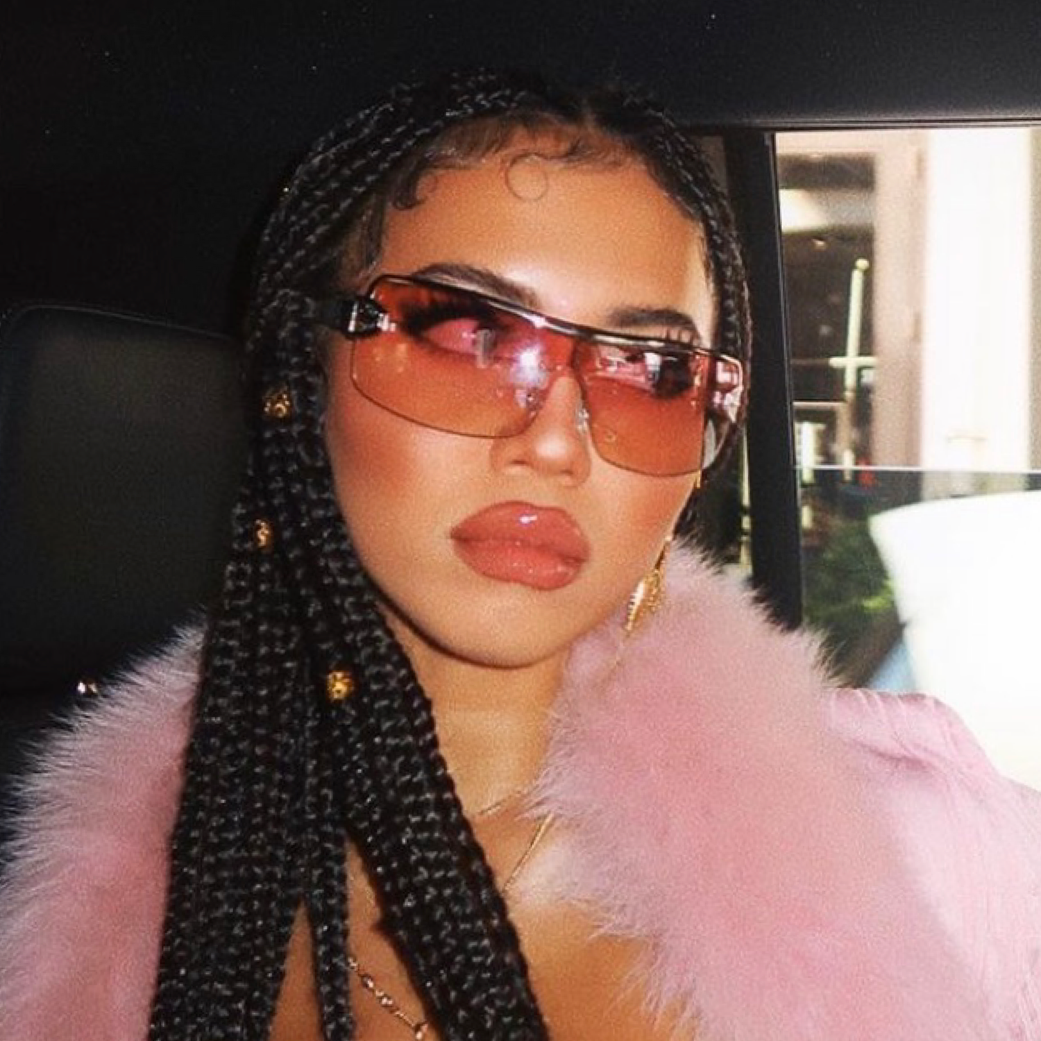 MOMMY Pink Shield Sunglasses-Giant Vintage Eyewear