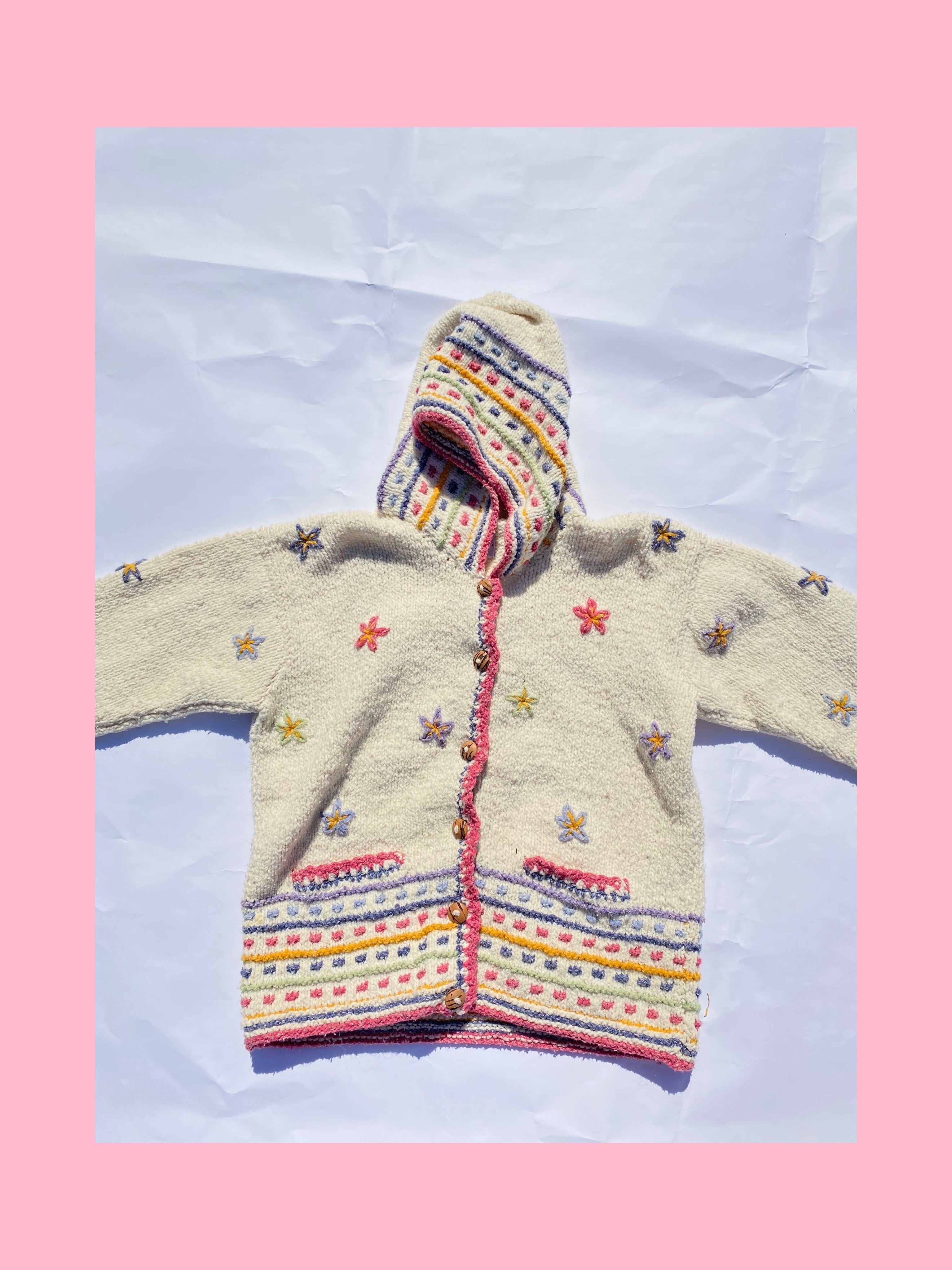 Floral Knit Crochet Jacket