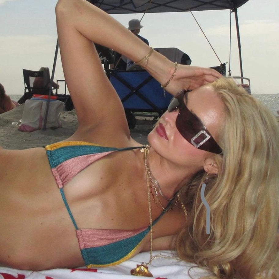 GHOSTED Brown Rimless Shield SunglassesBrown-Giant Vintage Eyewear