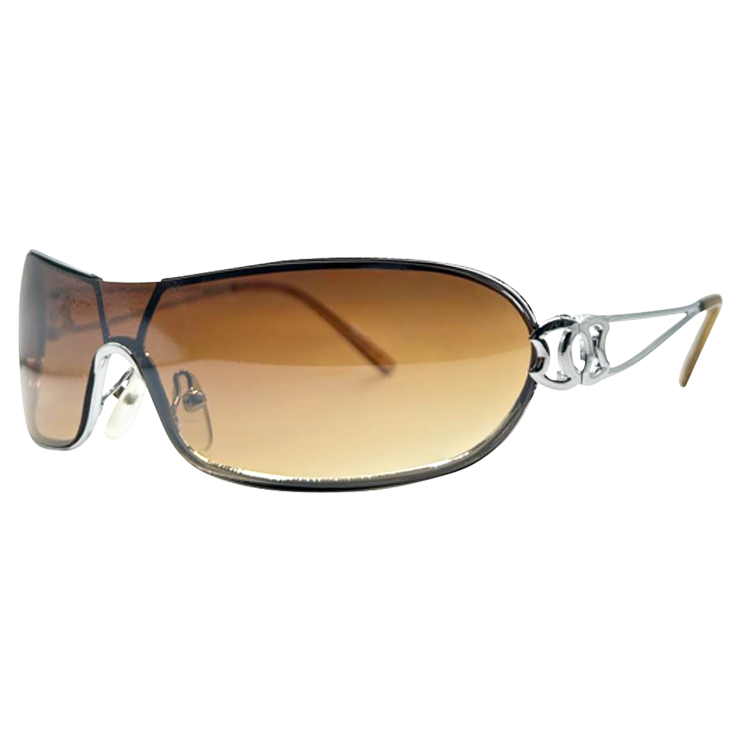 LUCKY CHARM Y2K SunglassesSilver/Amber-Giant Vintage Eyewear