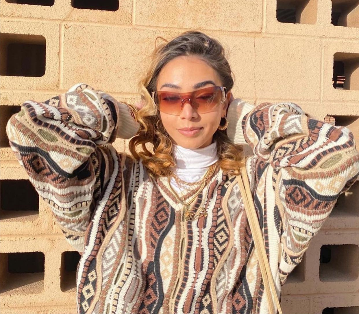 BARBZ Amber Rimless Fashion Sunglasses-Giant Vintage Eyewear