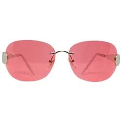 TASTY Silver/Pink Rimless Sunglasses